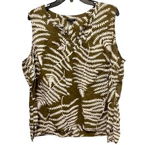 TALBOTS Green Sleeveless Top Size 2X